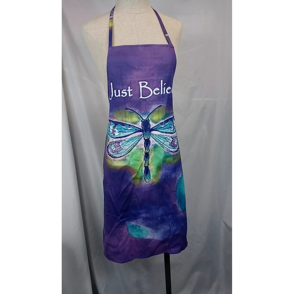 Dragonfly Apron Just‎ Believe Pretty Purple Enchanted Stylish All Purpose Apron - Picture 2 of 15